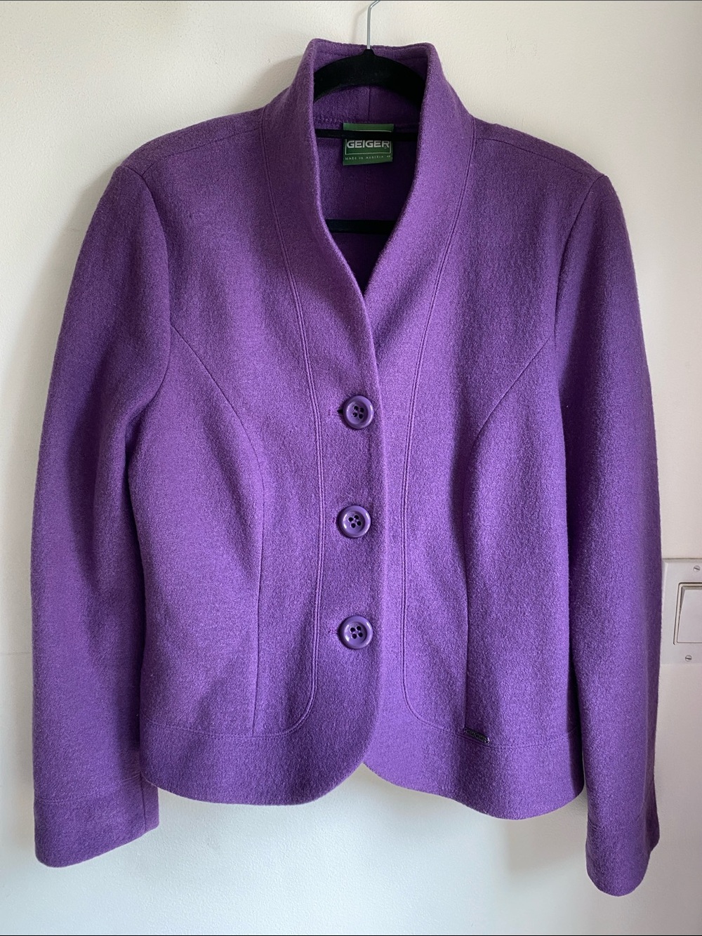 Vintage Geiger Purple Wool Jacket Austria 42